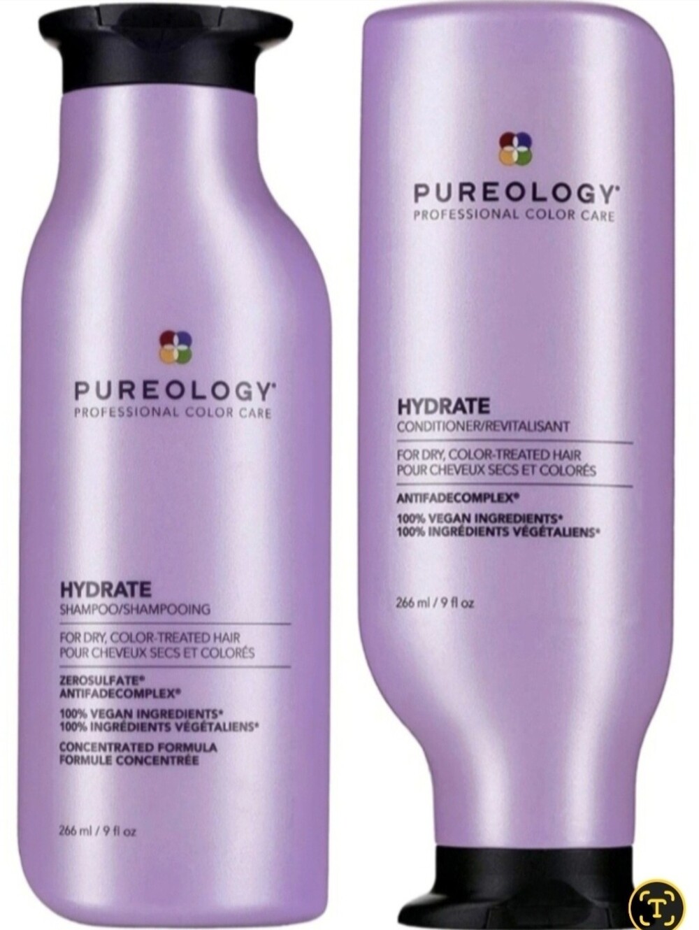 NWT FULL SET Pureology Hydrate Shampoo 226ML & Conditioner 226ML Duo 100% Vegan